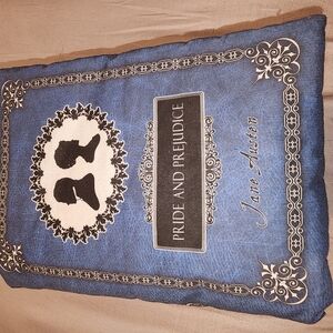 Blue Pride and Prejudice Book Pillow